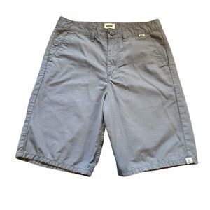 Vans Boys Authentic Chino Light Grey Flat Front Skater Shorts Size 18